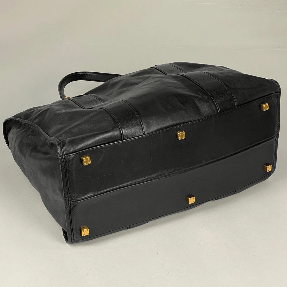 Loewe Bag Logo Leather Anagram Travel Handbag Black All over Boston